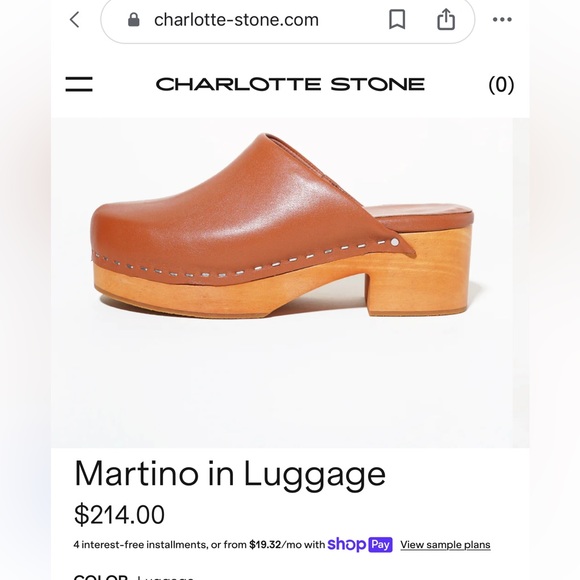 Charlotte Stone Martino Clog in Luggage - Picture 3 of 4